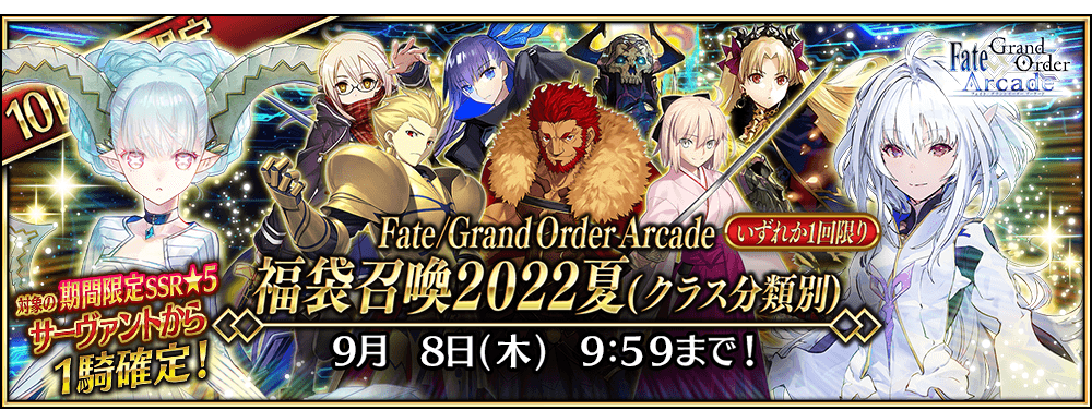 期間限定】「Fate/Grand Order Arcade 福袋召喚2022夏(クラス分類別